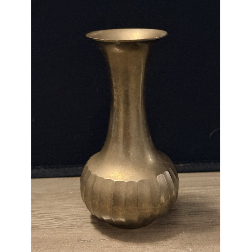 Vintage Small Solid Brass Bud Vase Made In India 5"
